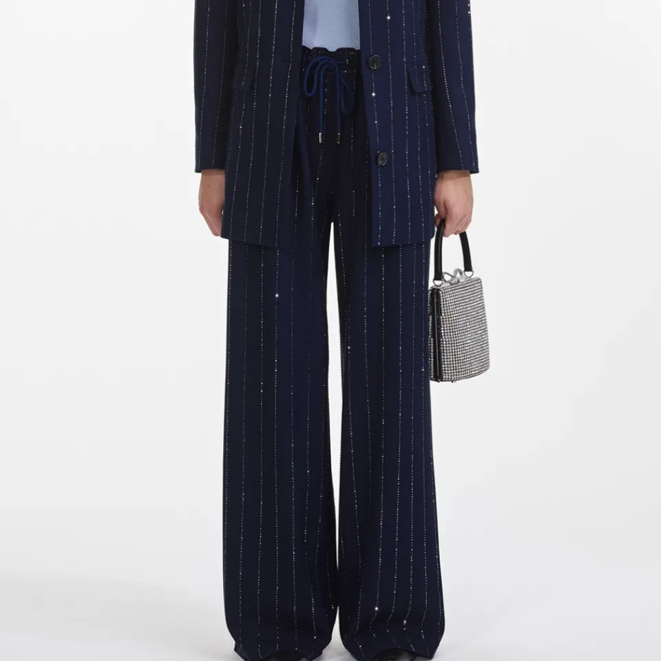 Trousers|Self-Portrait Crepe Wide Leg Trousers - UK 14