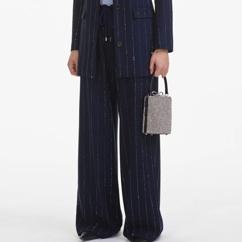 Trousers|Self-Portrait Crepe Wide Leg Trousers - UK 14
