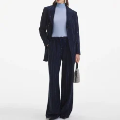 Trousers|Self-Portrait Crepe Wide Leg Trousers - UK 14