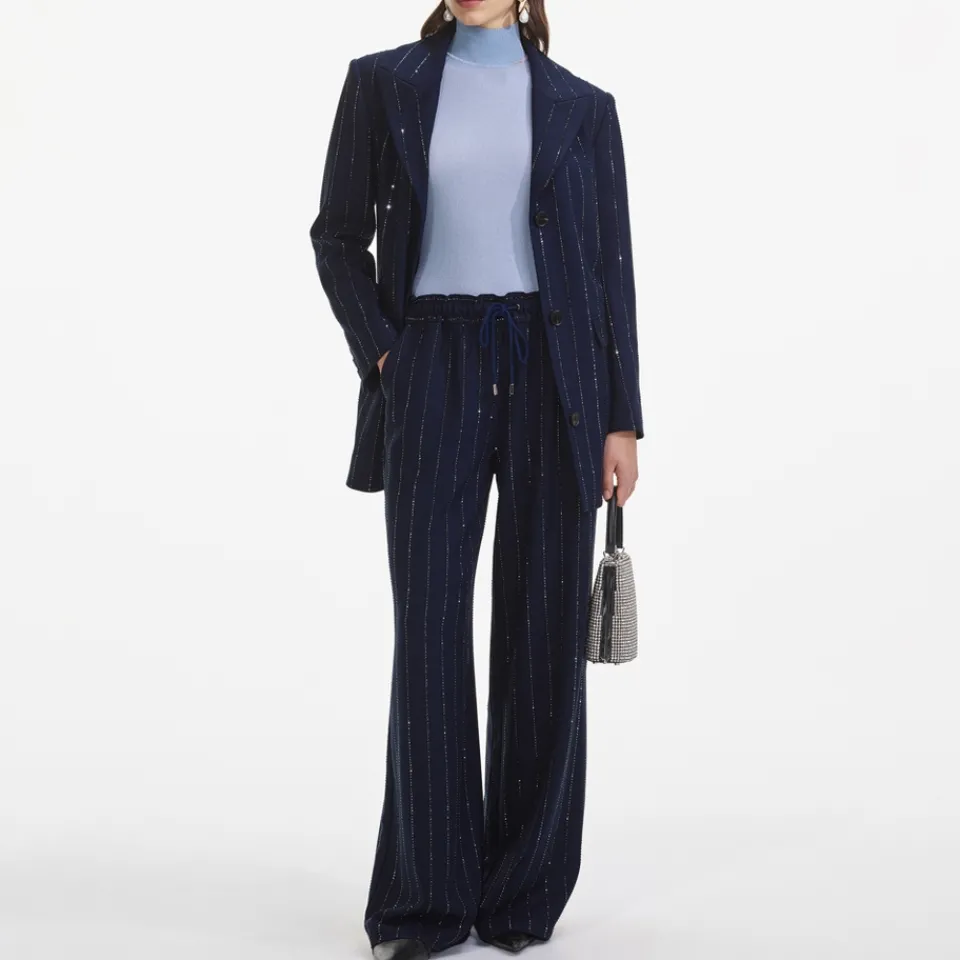 Trousers|Self-Portrait Crepe Wide Leg Trousers - UK 14