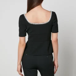 Shirts And Blouses|Dr. Martens Self-Portrait Crystal-Embellished Crepe Top - US 2/UK 6
