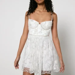 Dresses|Dresses|Self-Portrait Embellished Tulle Mini Dress - US 8/UK 12