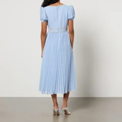 Dresses|Dresses|Dr. Martens Self-Portrait Fil-Coupe Pleated Chiffon Midi Dress - UK 10