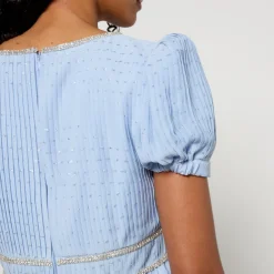 Dresses|Dresses|Dr. Martens Self-Portrait Fil-Coupe Pleated Chiffon Midi Dress - UK 10