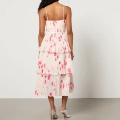 Dresses|Dresses|Cras Self-Portrait Floral-Print Chiffon Midi Dress - UK 12