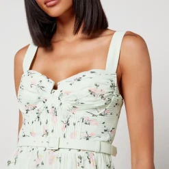 Dresses|Dresses|Self-Portrait Floral-Printed Chiffon Mini Dress - UK 12/US 8