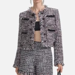 Jackets|Coats|Dr. Martens Self-Portrait Fringed Bouclé Blazer Jacket - UK 12