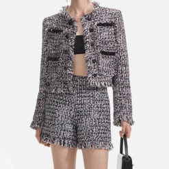 Jackets|Coats|Dr. Martens Self-Portrait Fringed Bouclé Blazer Jacket - UK 12