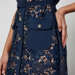 Dresses|Dresses|Self-Portrait Guipure Lace Midi Dress - US 2/UK 6