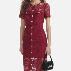 Dresses|Dresses|Self-Portrait Guipure Lace Midi Dress - UK 6