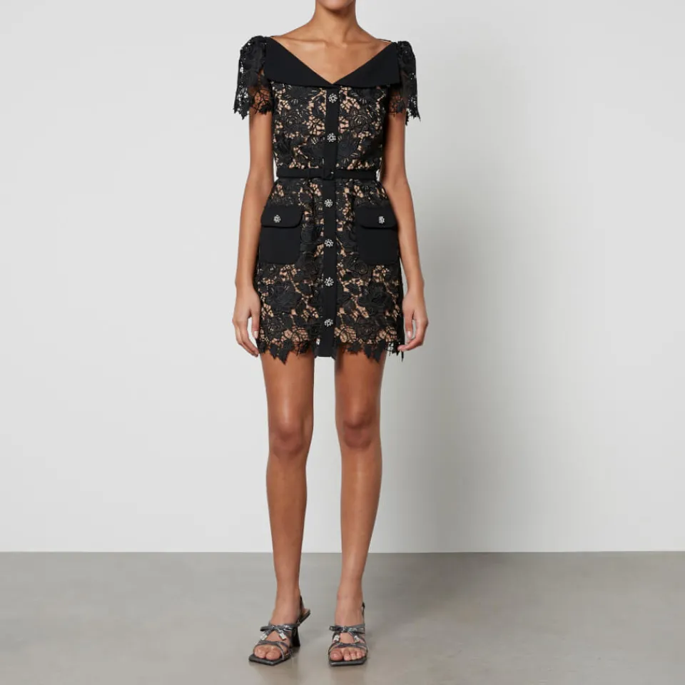Dresses|Dresses|Self-Portrait Guipure Lace Mini Dress - US 2/UK 6