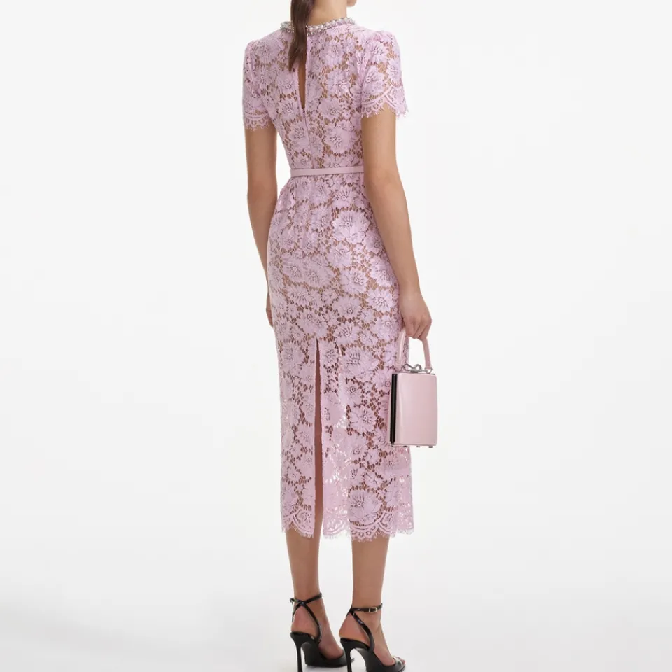 Dresses|Dresses|Self-Portrait Pearl Guipure Lace Dress - UK 6