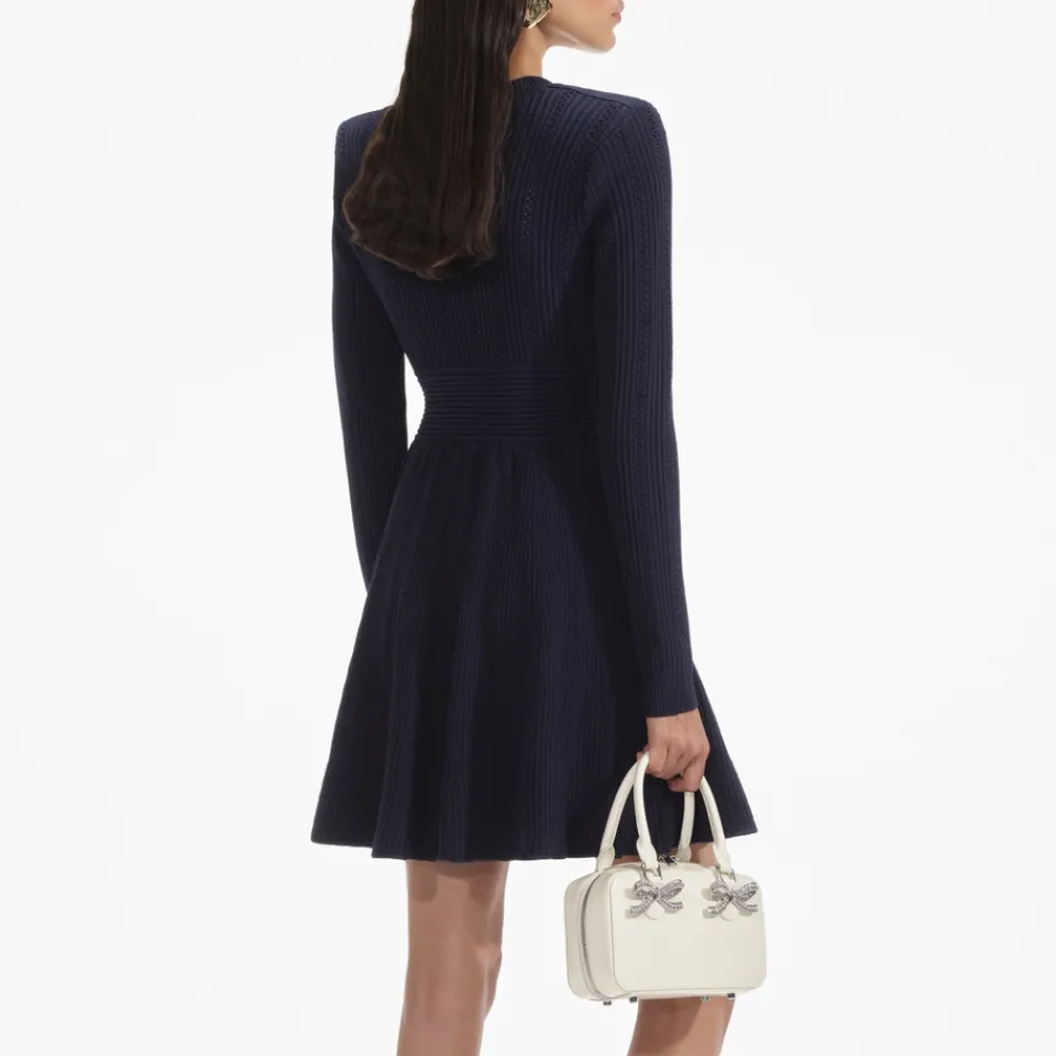 Dresses|Dresses|Dr. Martens Self-Portrait Pointelle-Knit Mini Dress - S
