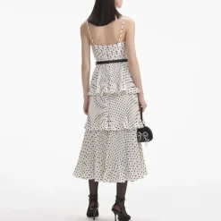 Dresses|Dresses|Sea New York Self-Portrait Polka Dot Chiffon Midi Dress - UK 8