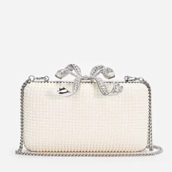 Bags|Dr. Martens Self-Portrait Satin Faux Pearl Box Clutch