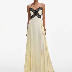 Dresses|Dresses|Self-Portrait Satin Guipure Lace Maxi Dress - UK 12