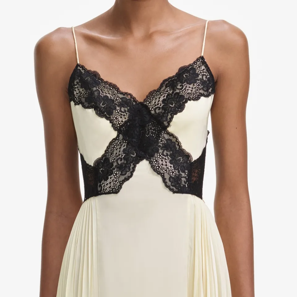 Dresses|Dresses|Self-Portrait Satin Guipure Lace Maxi Dress - UK 12