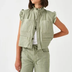 Jackets|Coats|Seventy + Mochi Pablo Striped Denim Waistcoat - XS