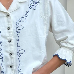 T-Shirts And Tops|Shirts And Blouses|Nobody's Child Seventy + Mochi Western Sophia Cotton-Poplin Blouse - XL