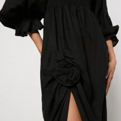 Dresses|Dresses|Sleeper Atlanta Rosette Linen Dress - S