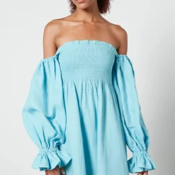 Dresses|Dresses|Dr. Martens Sleeper Atlanta Shirred Linen Off-The-Shoulder Dress - M