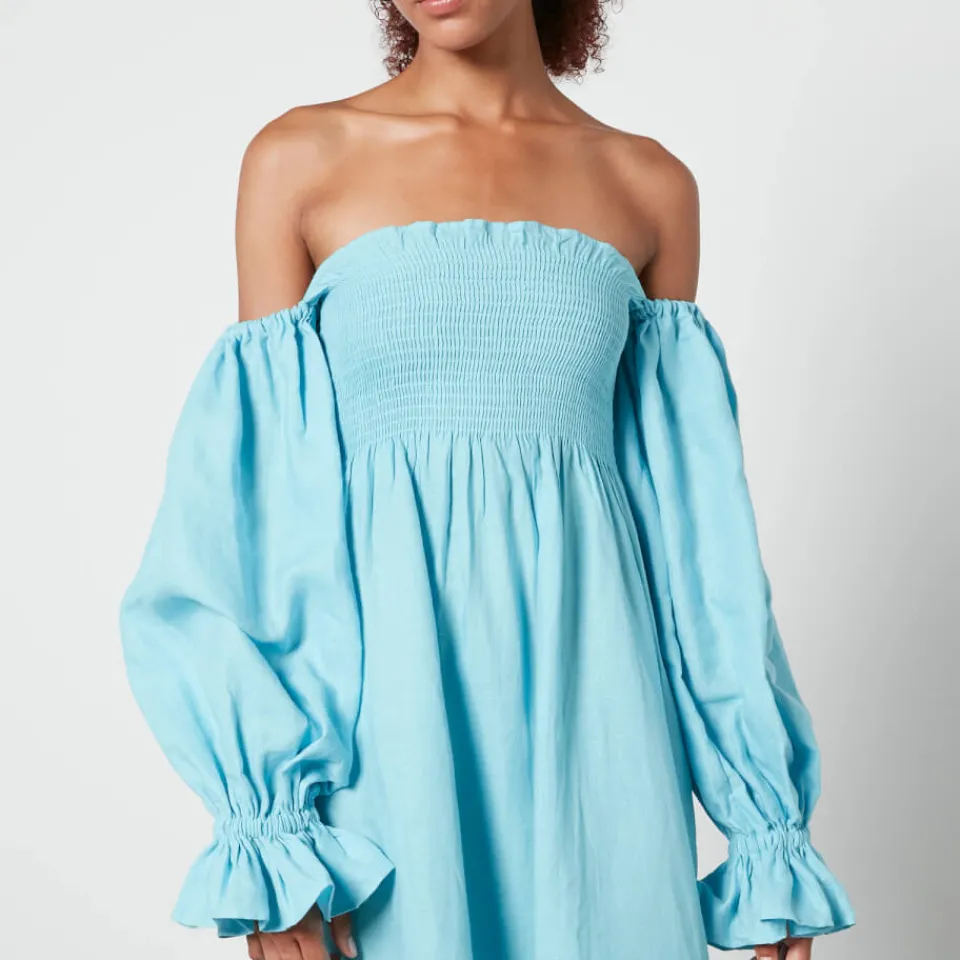 Dresses|Dresses|Dr. Martens Sleeper Atlanta Shirred Linen Off-The-Shoulder Dress - M