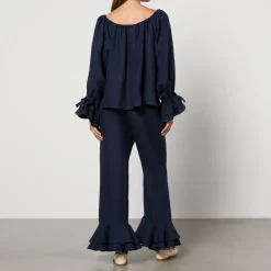 Loungewear|Sleeper Cha-Cha Ruffled Linen Lounge Set - M