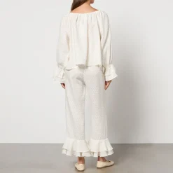 Loungewear|Sleeper Cha-Cha Ruffled Linen Lounge Set - M
