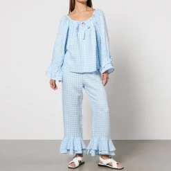 Loungewear|Sleeper Cha-Cha Ruffled Linen-Blend Lounge Set - XS