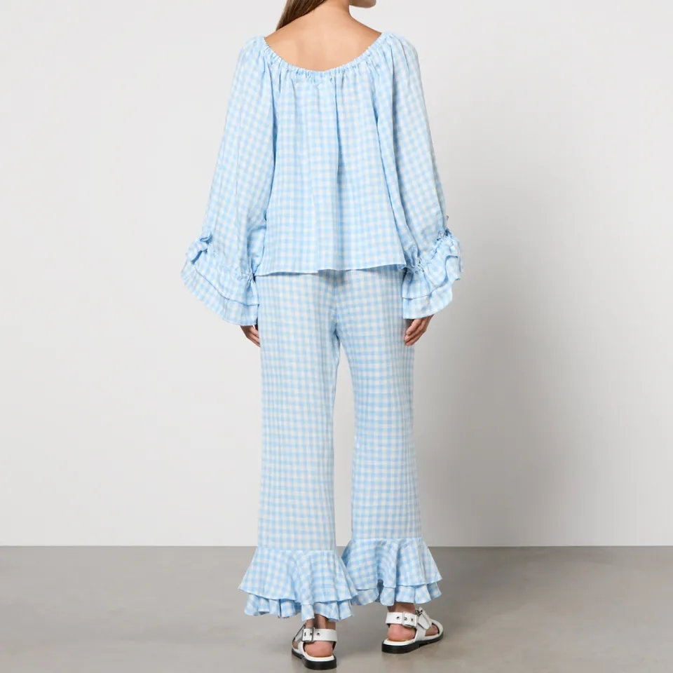 Loungewear|Sleeper Cha-Cha Ruffled Linen-Blend Lounge Set - XS