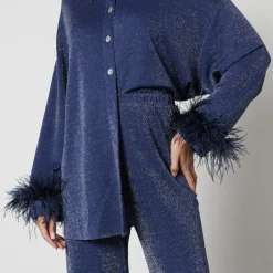 Loungewear|Dr. Martens Sleeper Feather-Trimmed Lurex Party Pyjama Set - S