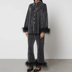 Loungewear|Co-Ord Sets|Dr. Martens Sleeper Feather-Trimmed Lurex Party Pyjama Set - S