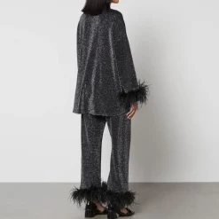 Loungewear|Co-Ord Sets|Dr. Martens Sleeper Feather-Trimmed Lurex Party Pyjama Set - S