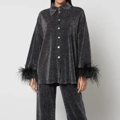 Loungewear|Co-Ord Sets|Dr. Martens Sleeper Feather-Trimmed Lurex Party Pyjama Set - S