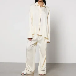 Loungewear|Co-Ord Sets|Sleeper Pastelle Oversized Jacquard Shirt - XXS-XS