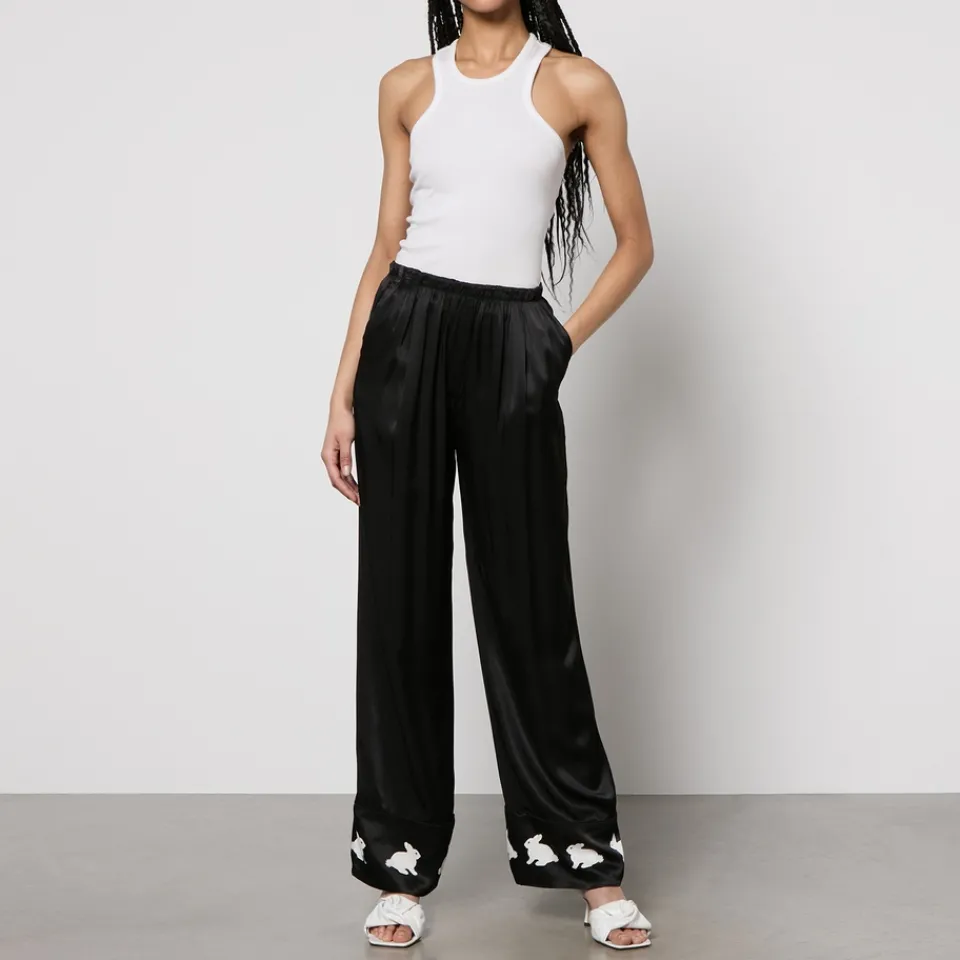 Trousers|Kitri Sleeper White Rabbit Satin Trousers - XXS-XS