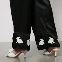 Trousers|Kitri Sleeper White Rabbit Satin Trousers - XXS-XS