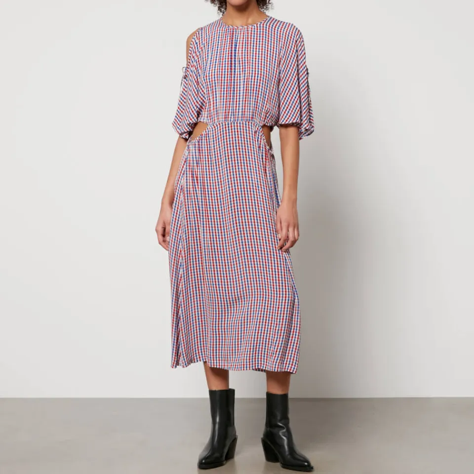 Dresses|Dresses|Dr. Martens Stella Nova Checked Satin Midi Dress - DK 38/UK 12
