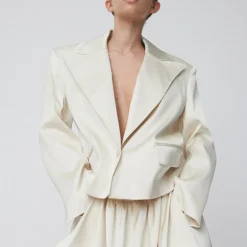 Jackets|Coats|Stella Nova Cropped Satin Blazer - L/XL