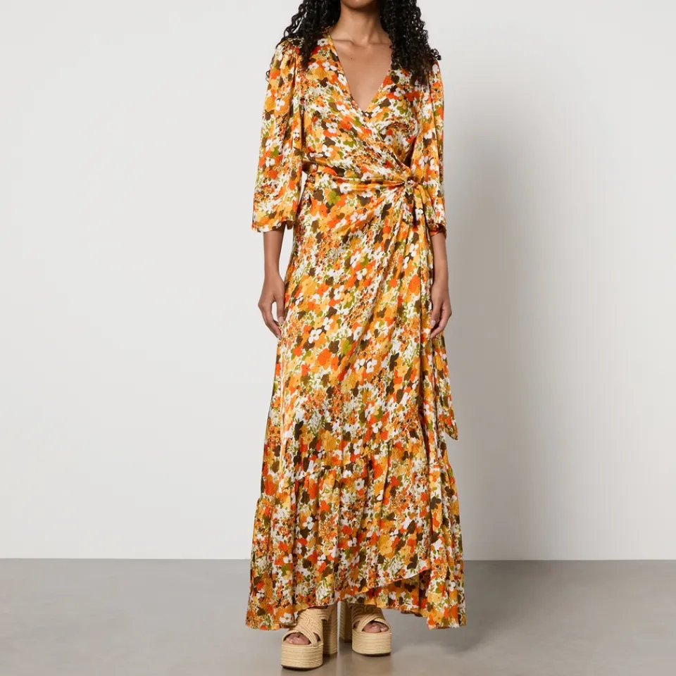 Dresses|Dresses|Dr. Martens Stella Nova Floral-Print Puckered Silk Wrap Dress - DK 34/UK 8