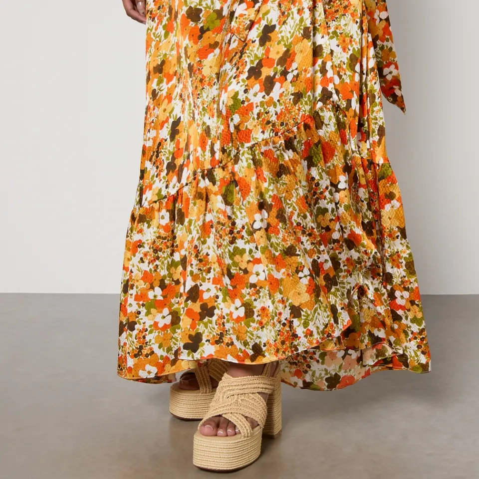 Dresses|Dresses|Dr. Martens Stella Nova Floral-Print Puckered Silk Wrap Dress - DK 34/UK 8