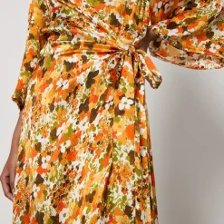 Dresses|Dresses|Dr. Martens Stella Nova Floral-Print Puckered Silk Wrap Dress - DK 34/UK 8