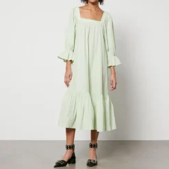 Dresses|Dresses|Stella Nova Striped Cotton-Poplin Tiered Midi Dress - DK 36/UK 10