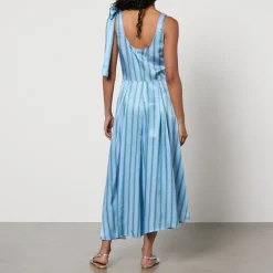 Dresses|Dresses|Ganni Stella Nova Striped Satin Dress - DK 36/UK 10
