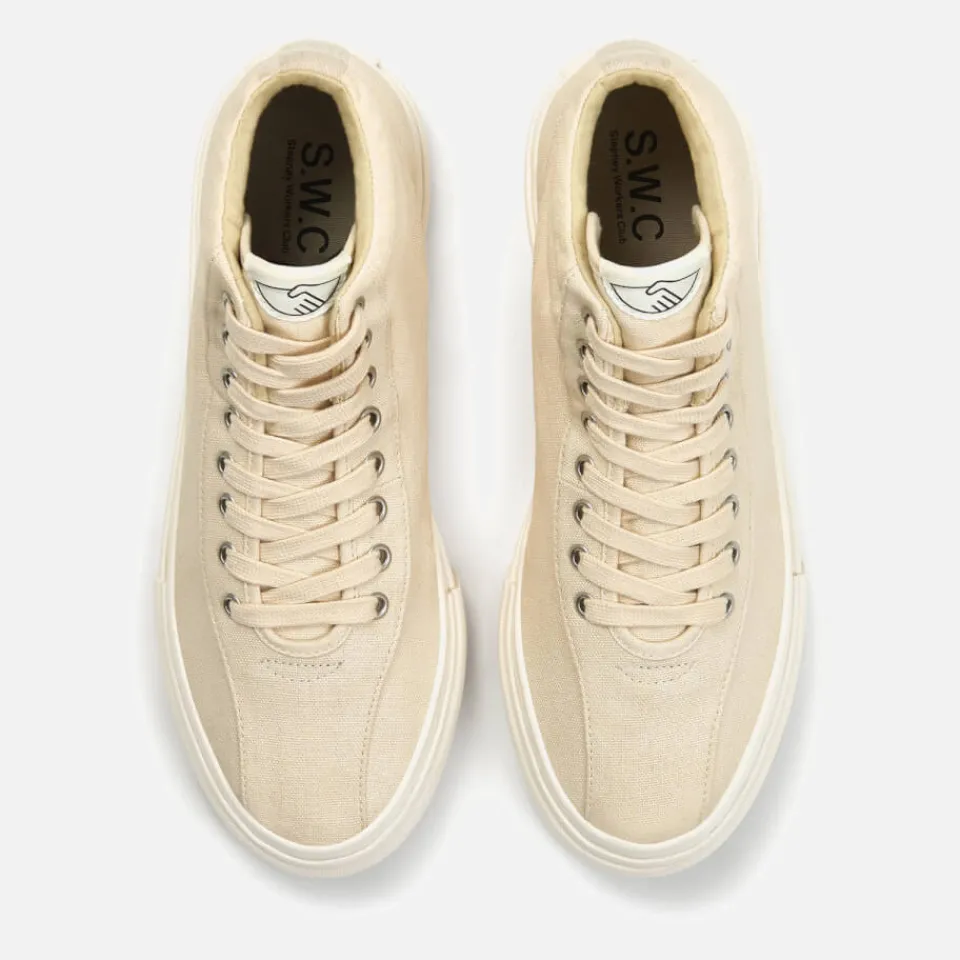 Trainers|Trainers|Le Specs Stepney Workers Club 's Varden Canvas Hi-Top Trainers - Raw Ecru - EU 39
