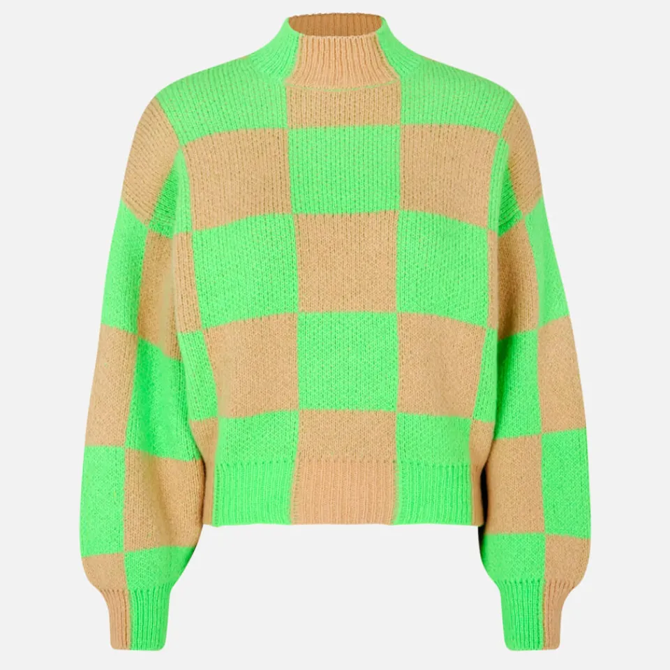 Loungewear|Knitwear|Stine Goya Adonis Checked Intarsia-Knit Jumper - XL