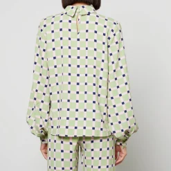T-Shirts And Tops|Shirts And Blouses|Dr. Martens Stine Goya Ashley Checked Recycled Stretch-Cloqué Blouse - L
