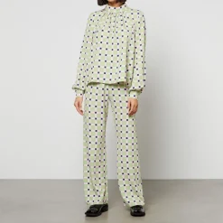 T-Shirts And Tops|Shirts And Blouses|Dr. Martens Stine Goya Ashley Checked Recycled Stretch-Cloqué Blouse - L