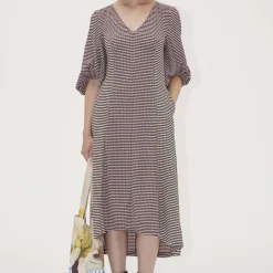 Knitwear|Dresses|Stine Goya Checked Woven Midi Dress - XS