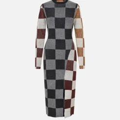 Dresses|Dresses|Ganni Stine Goya Checkered Knitted Midi Dress - L